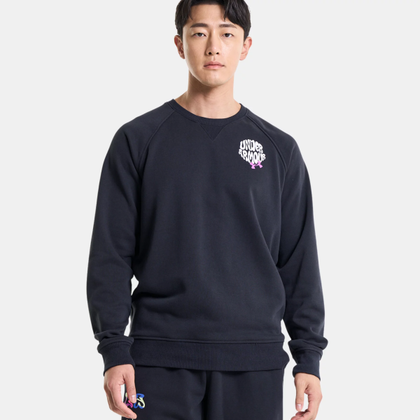 언더아머 남성 UA 엘리베이티드 테리 크루 1373837-001 블랙