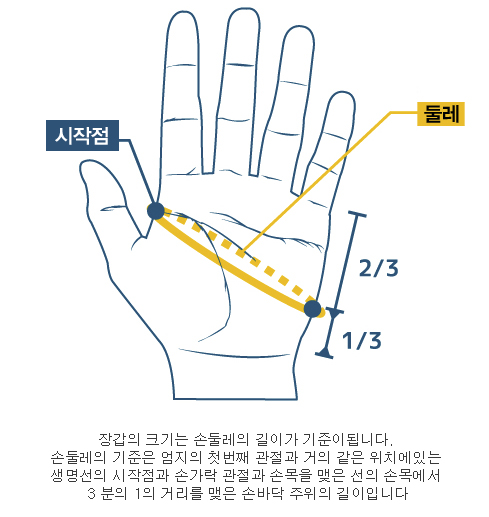 배팅장갑 손둘레 재는 법