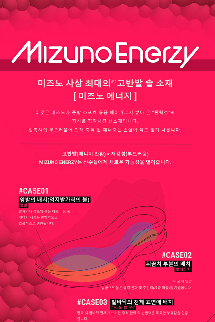 미즈노 쿠션 레보 다이어 인조잔디화 화이트/레드 상세 이미지 2