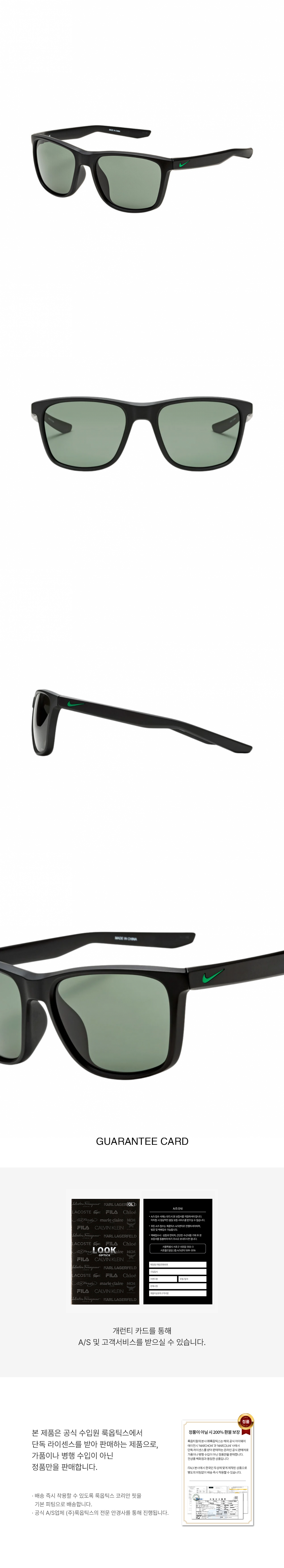 나이키 에센셜 엔데버 AF N II5346 013 Matte Black Green 스포츠 선글라스